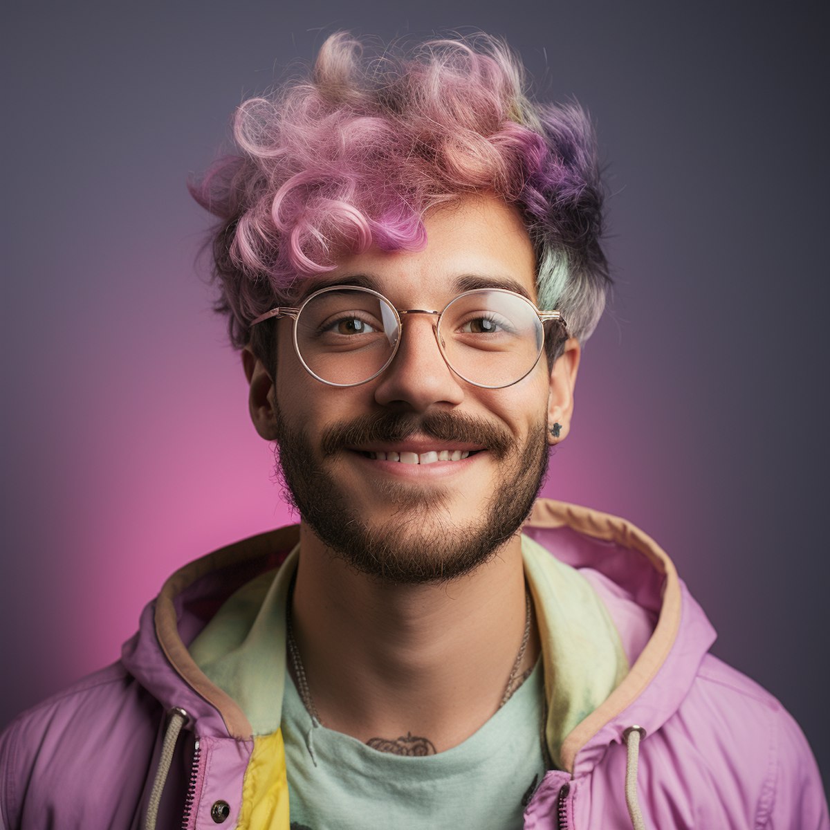 Creative designer with colorful hair