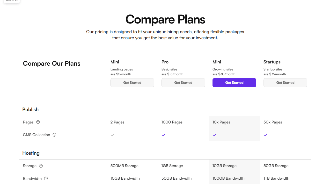 Framer Pricing Table Section v1