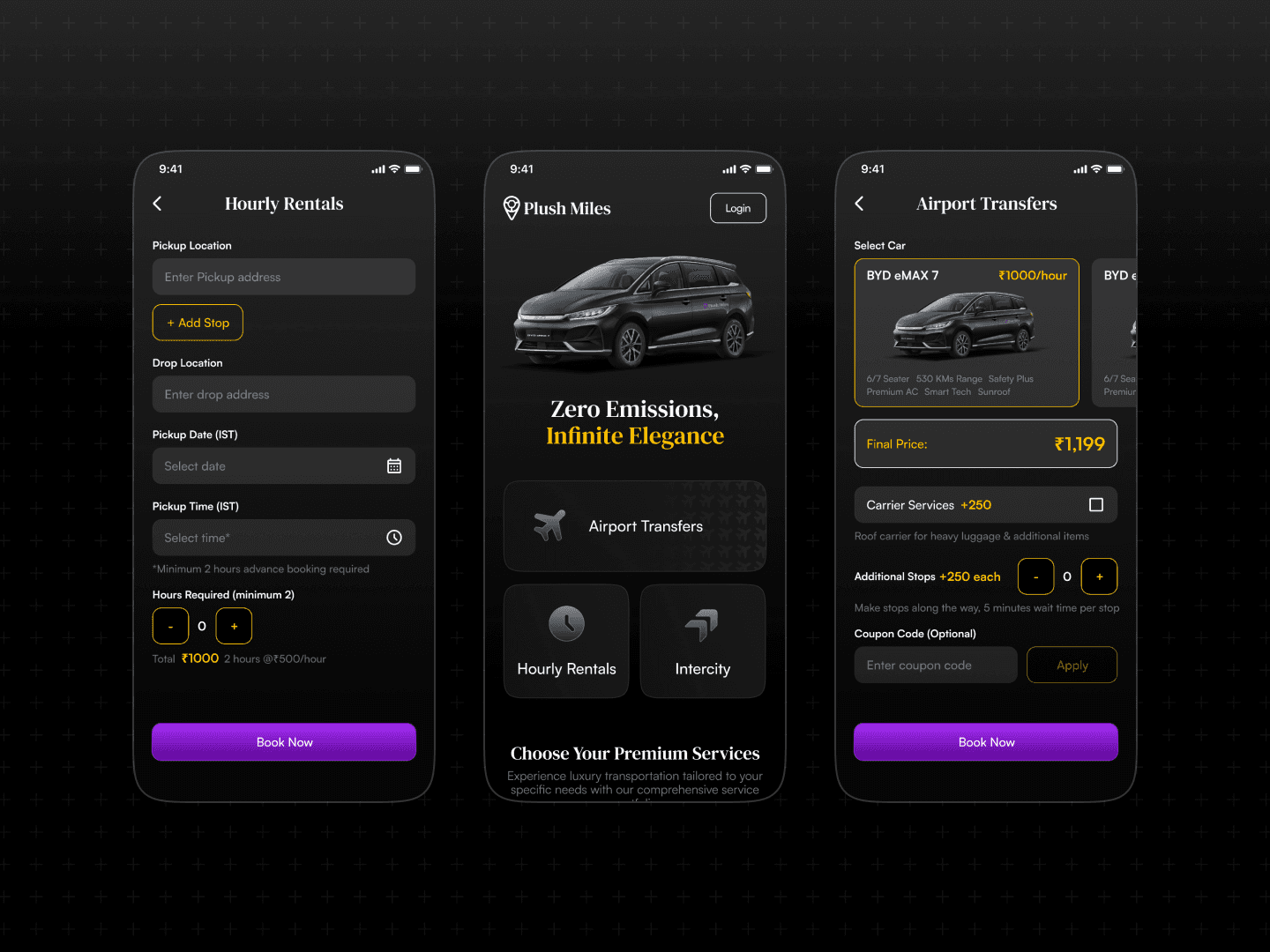 Rear view of black car