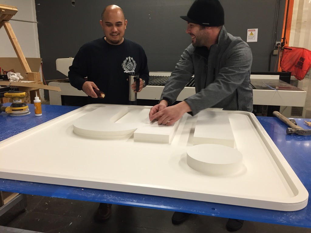 team member painting