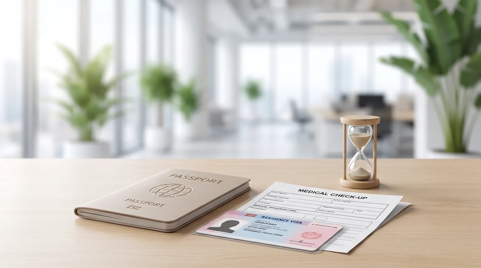 Dubai visa delay causes shown with license and establishment card documents