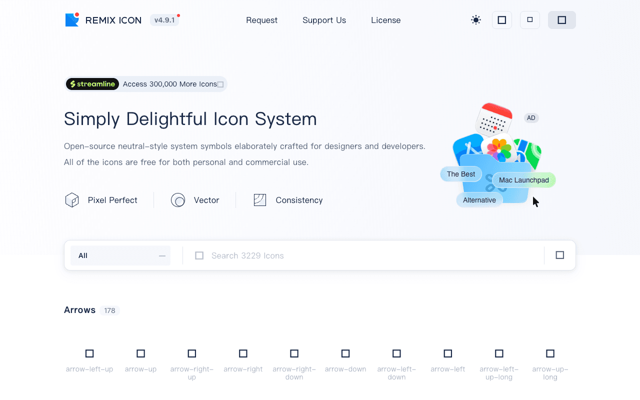 Remix Icon екранна снимка