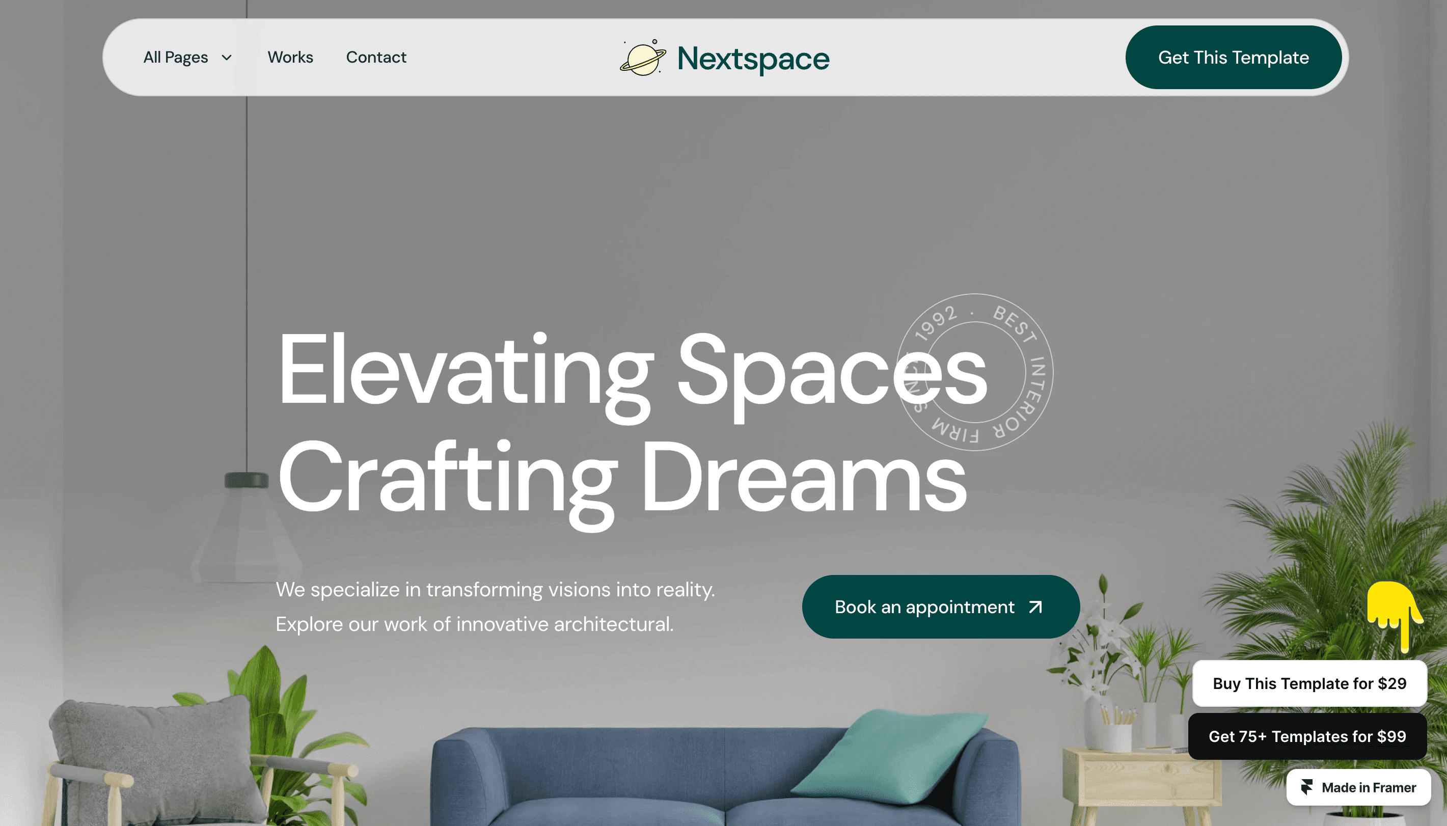 Nextspace - Interior design and construction business website template