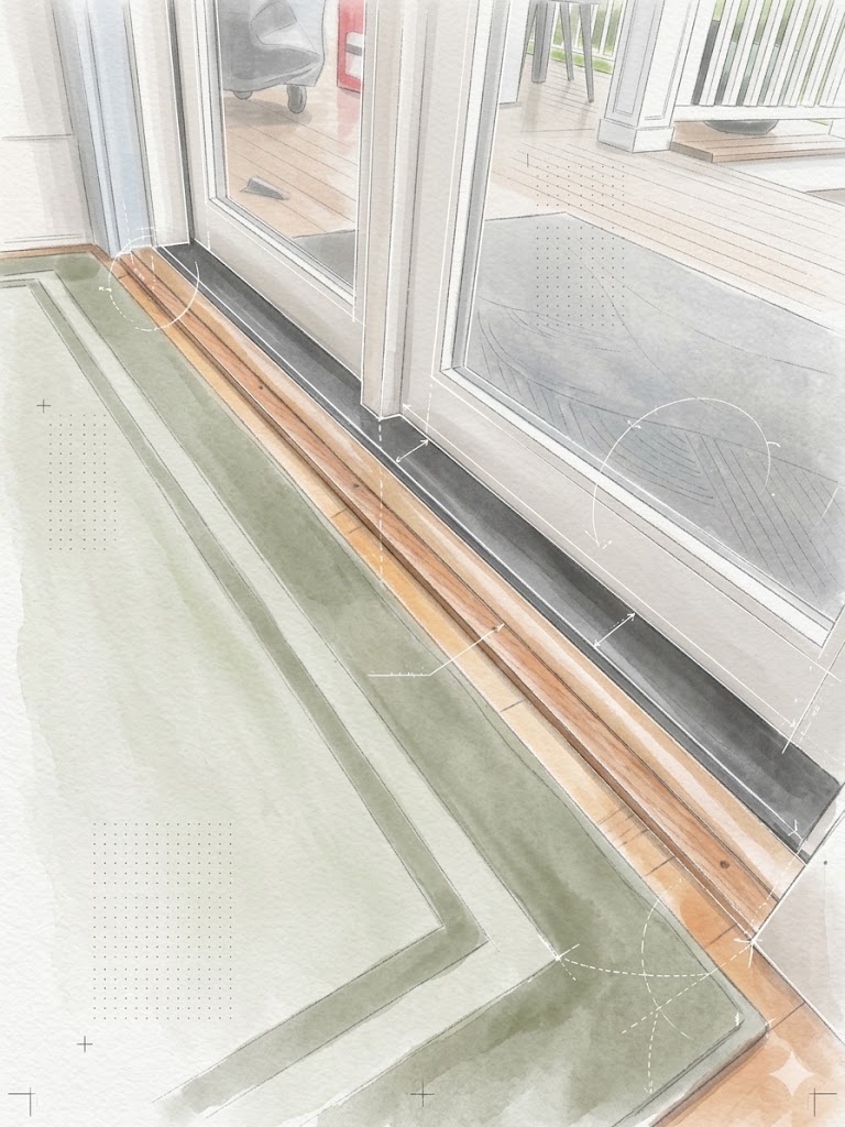 illustrative example of french door threshold repair