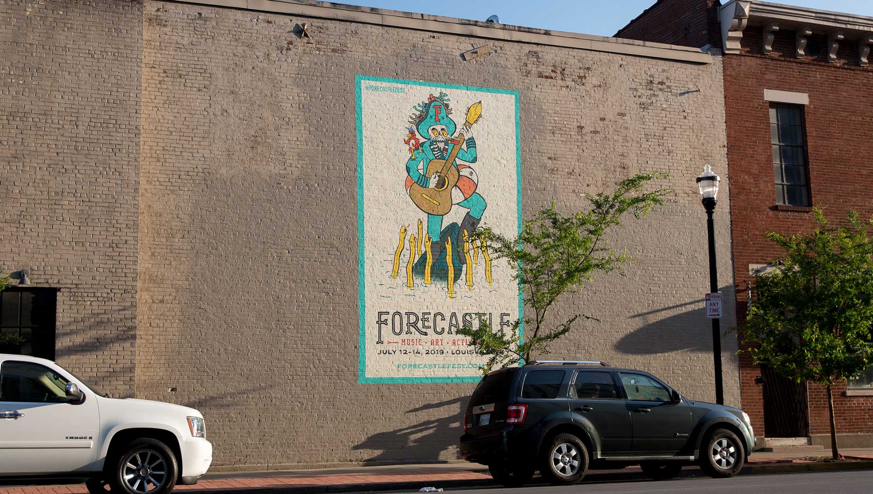 Image of the Forecastle Captain mural in downtown Louisville