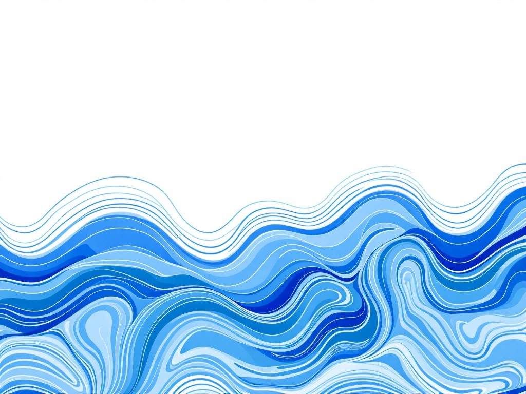 Abstract blue waves on white background