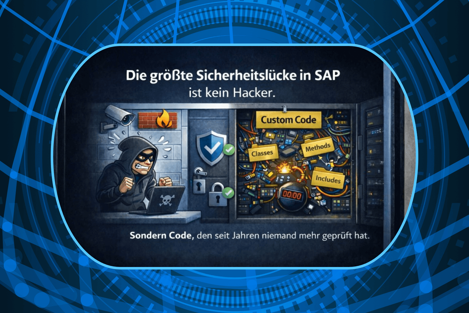 Bild, dass die größte Sicherheitslücke im SAP System visuell veranschaulicht.