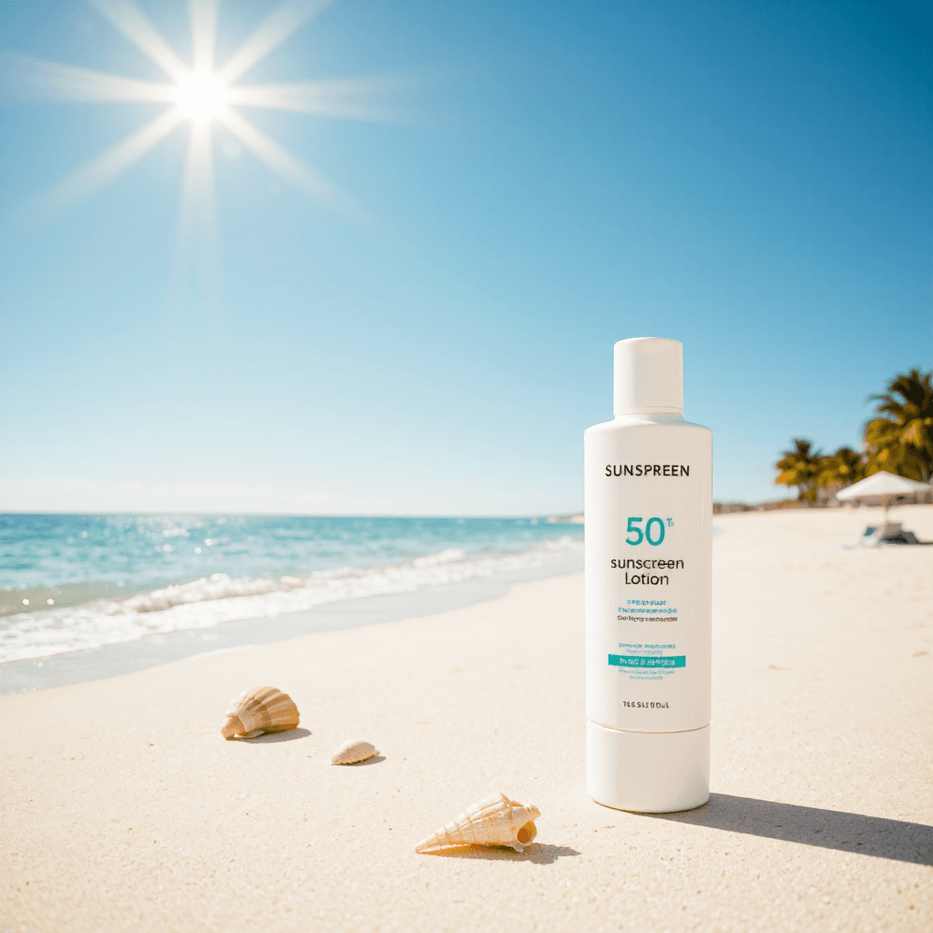 product photography of sunscreen lotion
