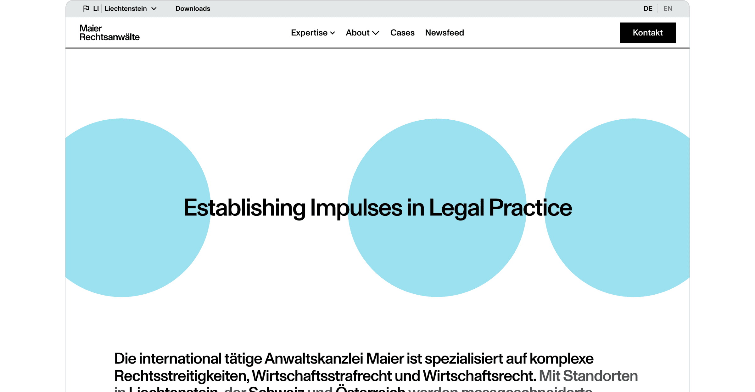 Maierlaw Landingpage Screen Mockup