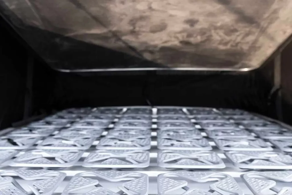 Sleeping space in a VW transporter pop top roof