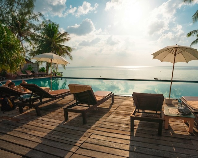 Luxury resort travel campaign imagery