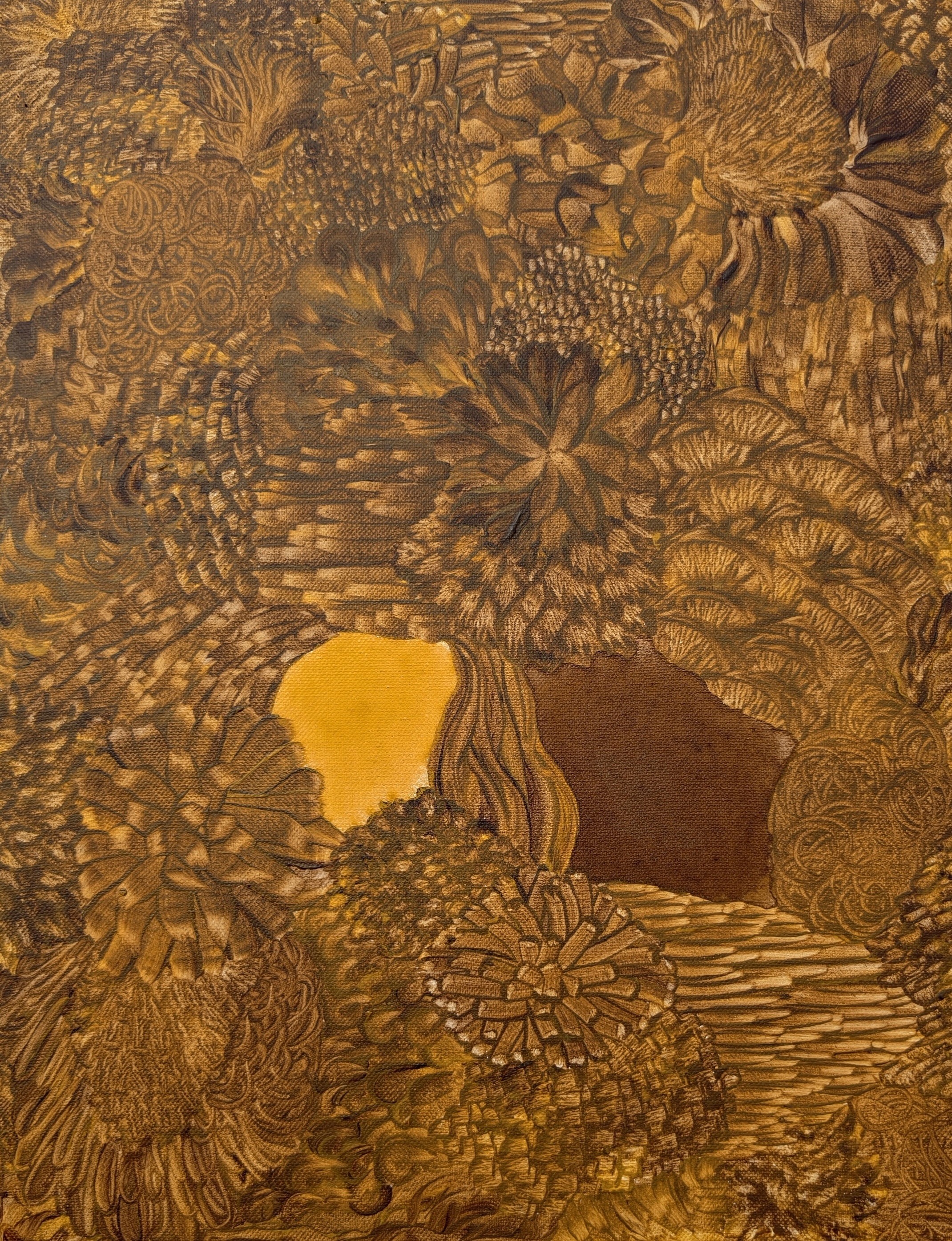 herd of sheep on road painting