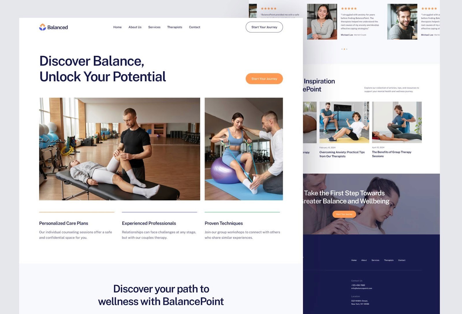 balanced fitness therapy framer template