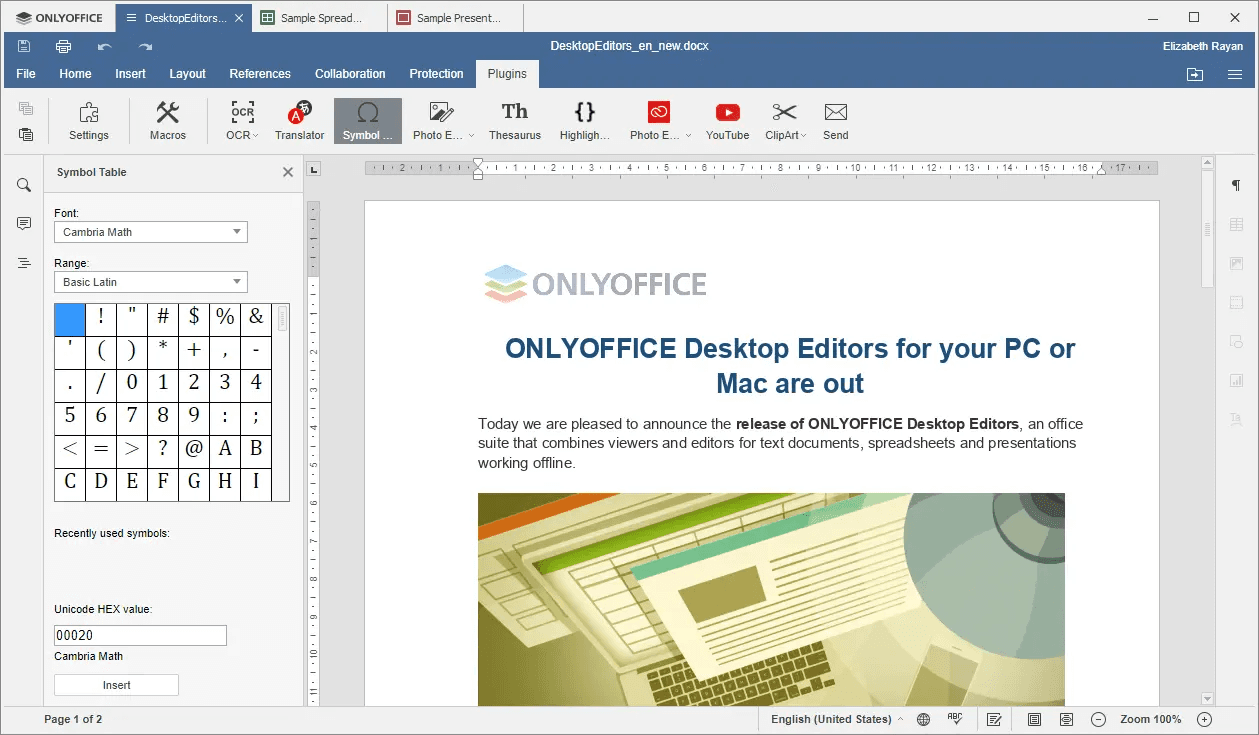 View documents and more in OnlyOffice 