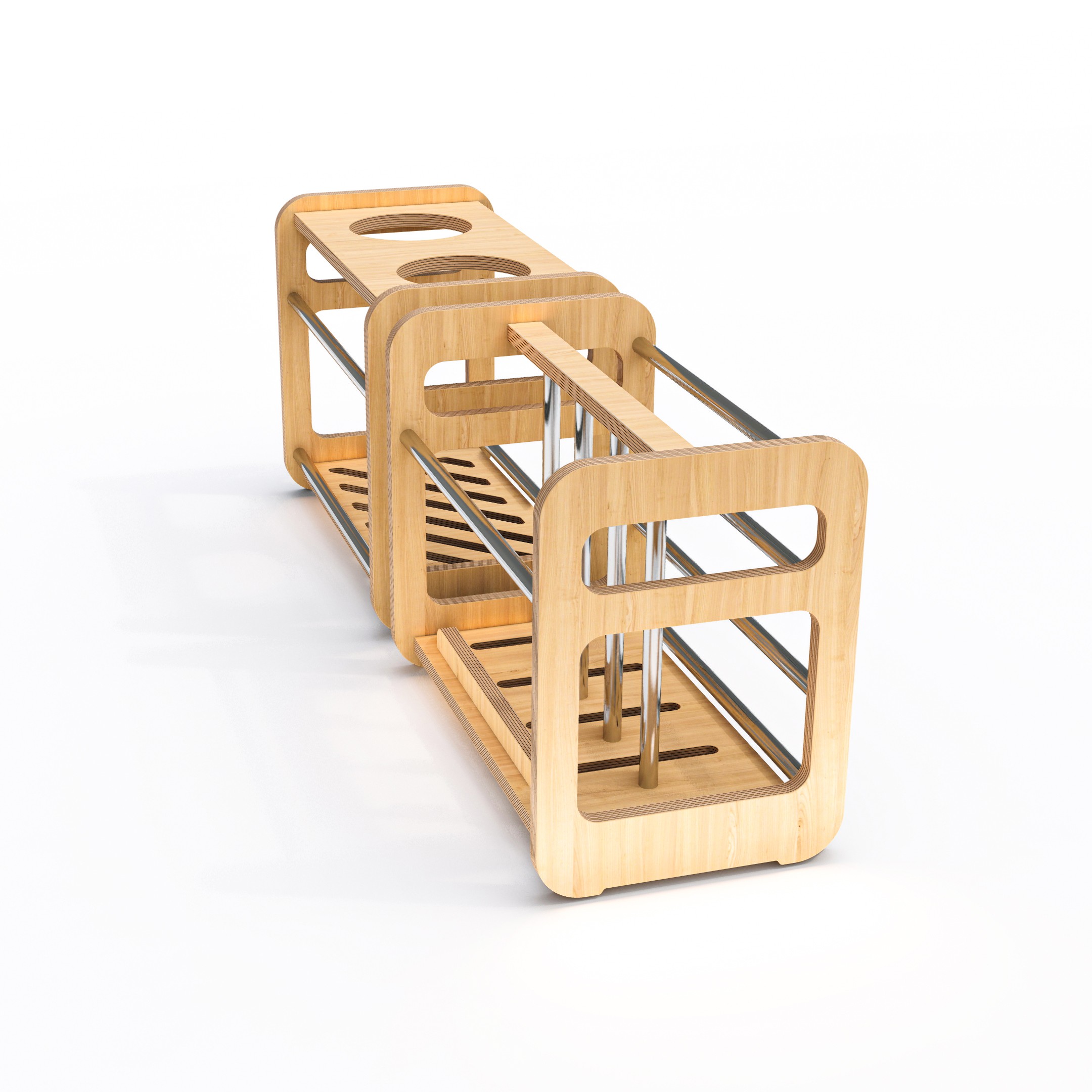 Standalone Wooden Desktop Shelf