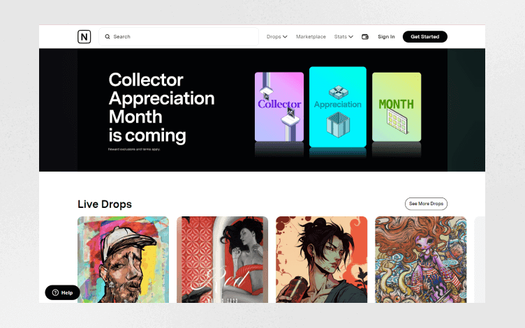 Nifty Gateway homepage