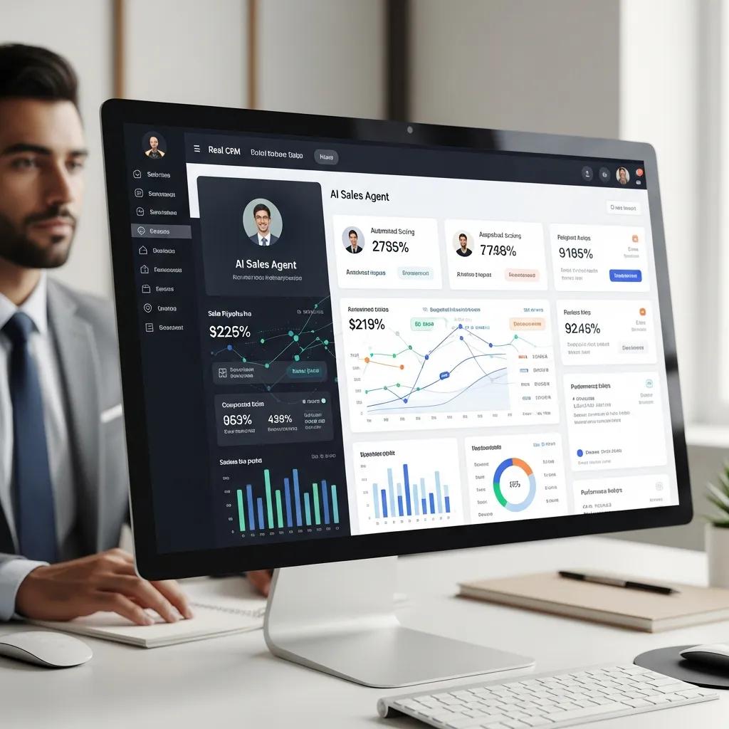 Computer screen showing CRM integration with AI sales agent software