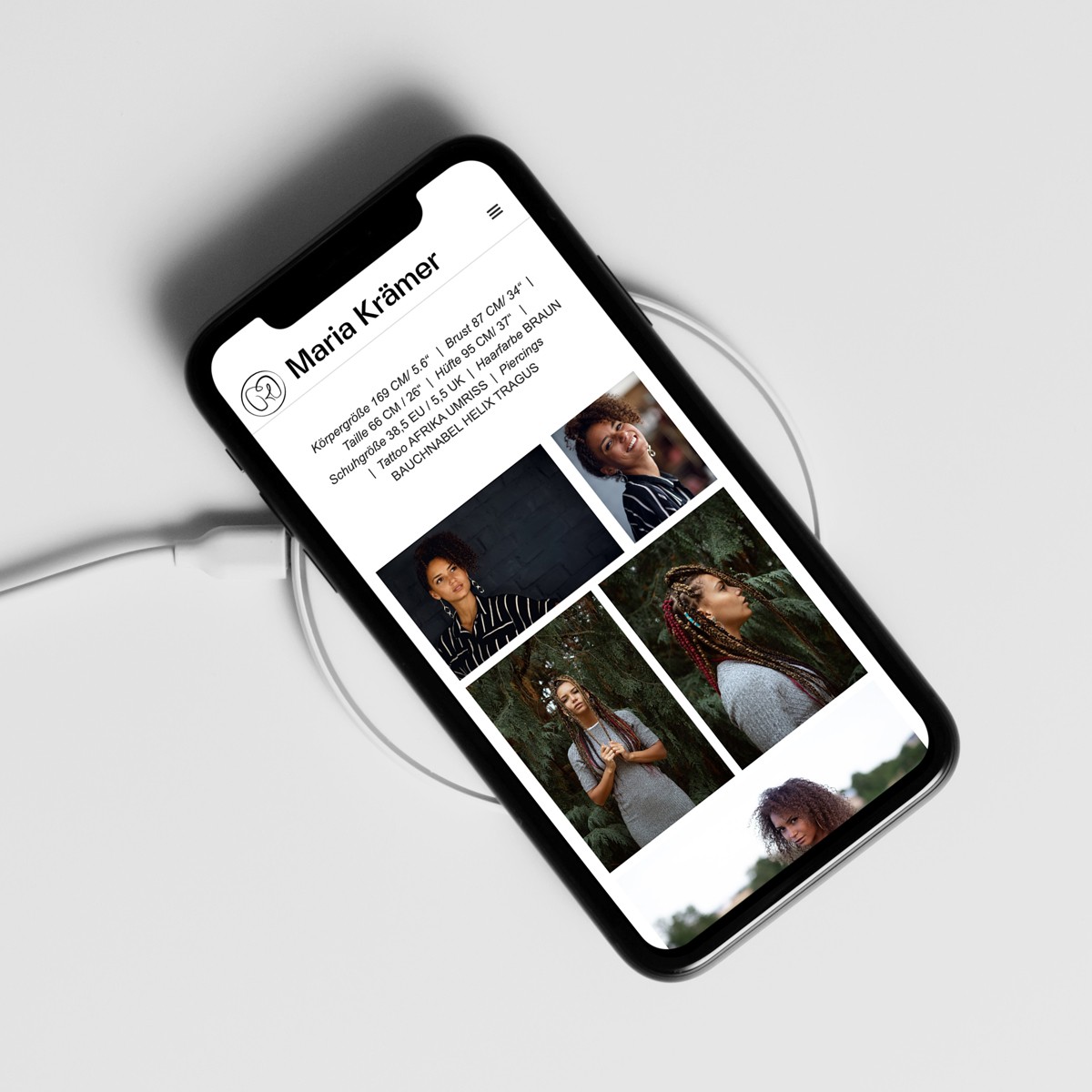 Mockup von einem Smarthone auf der Seite Maria-kraemer.de