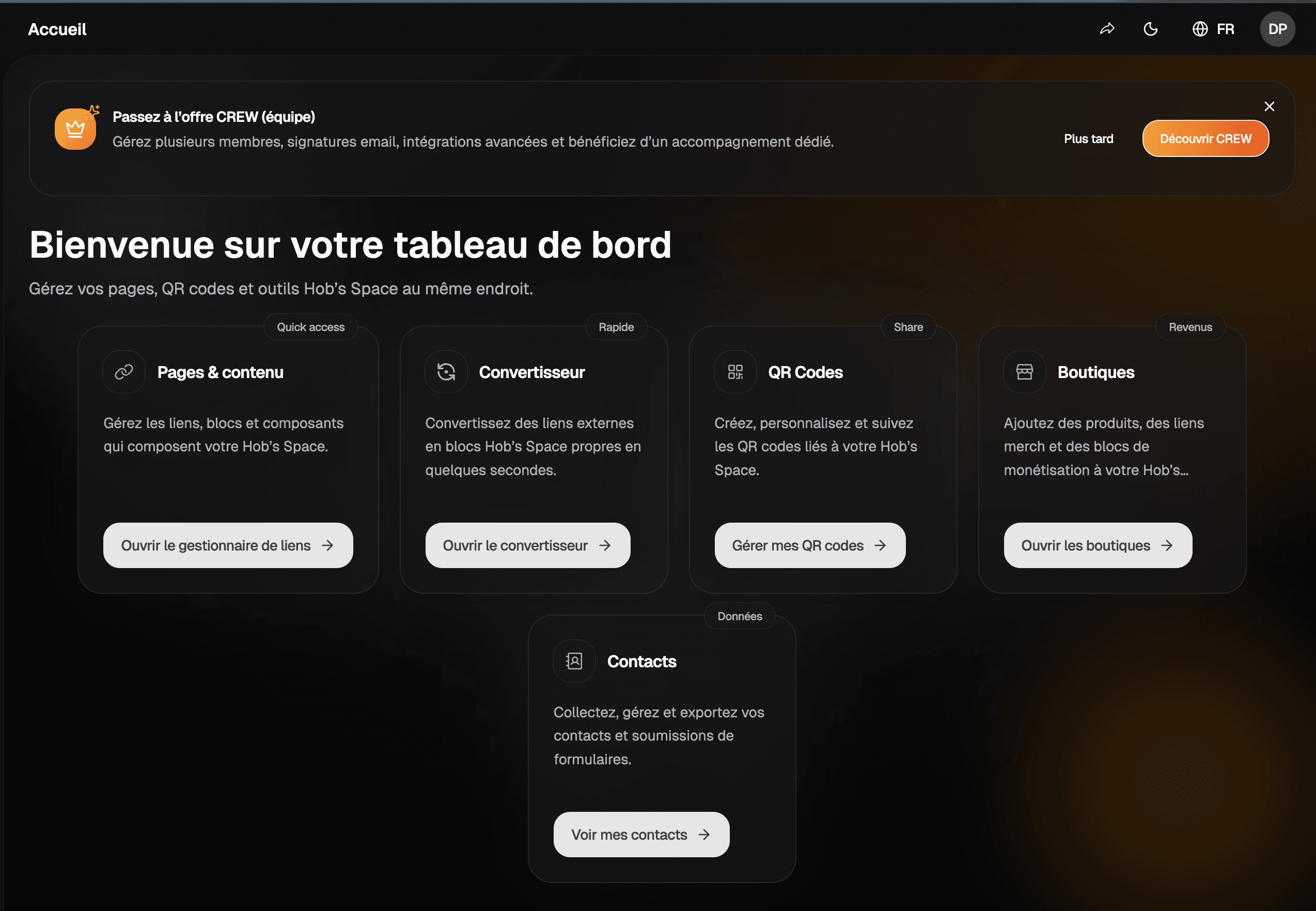 Hobs Space - Migration POC vers MVP