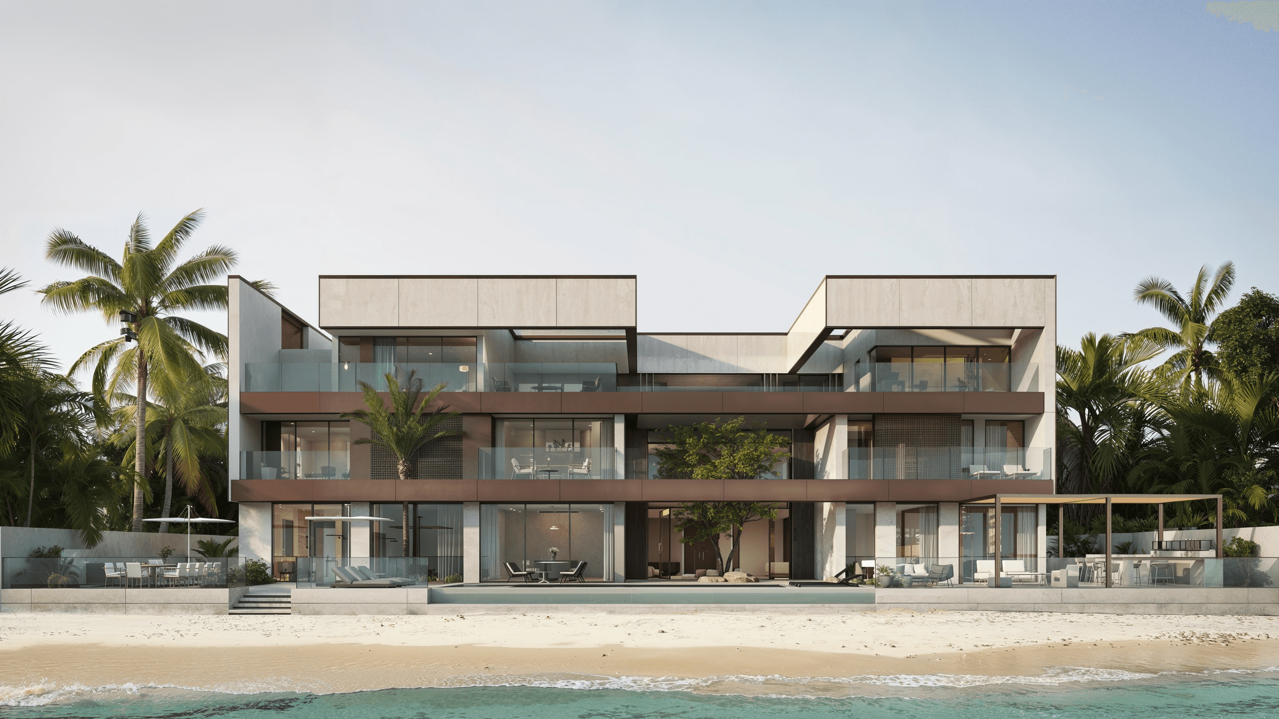 modern cliffside luxury home at dusk