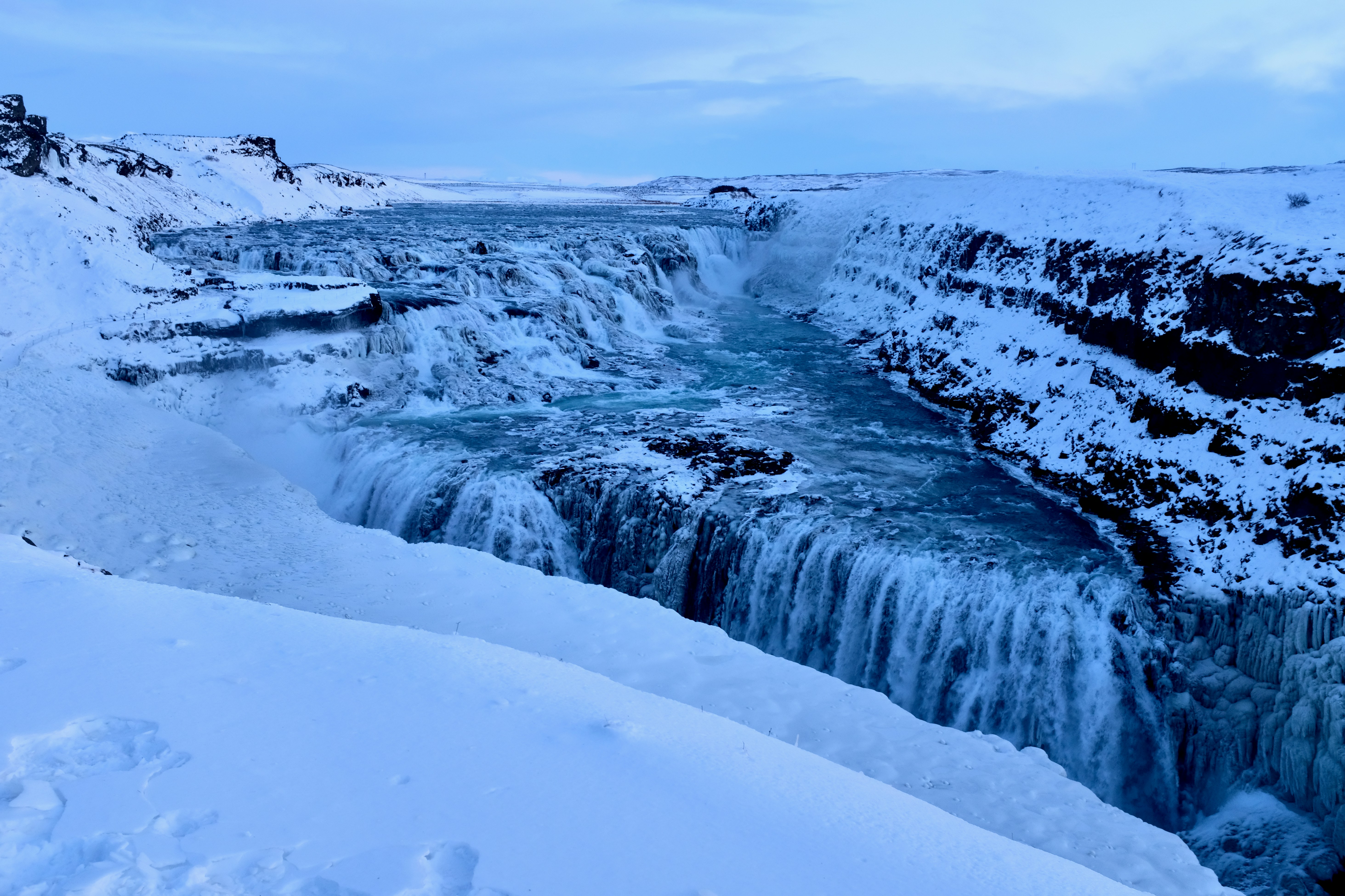 Gullfoss Waterfall  in winter