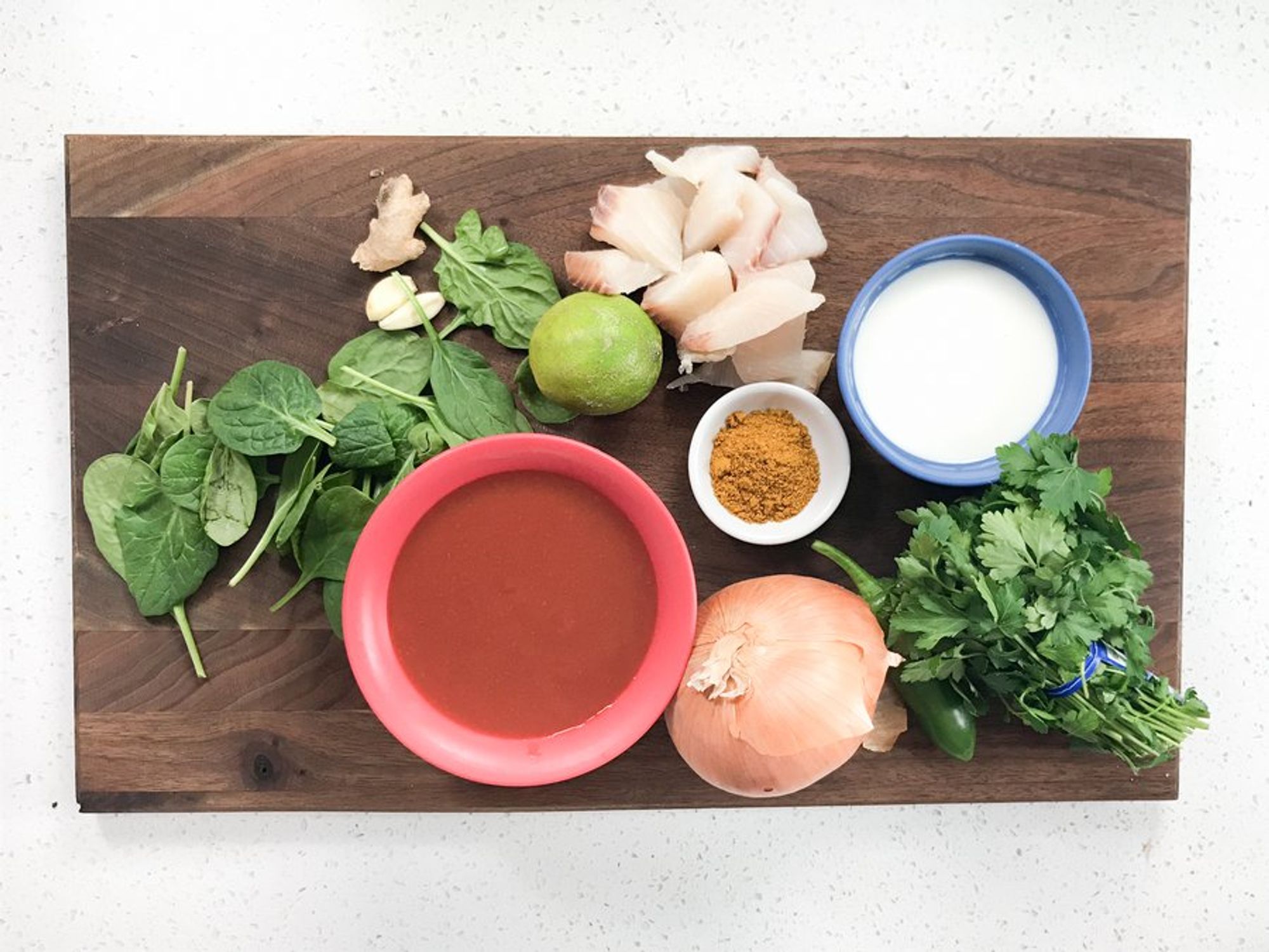 ingredients for fish curry