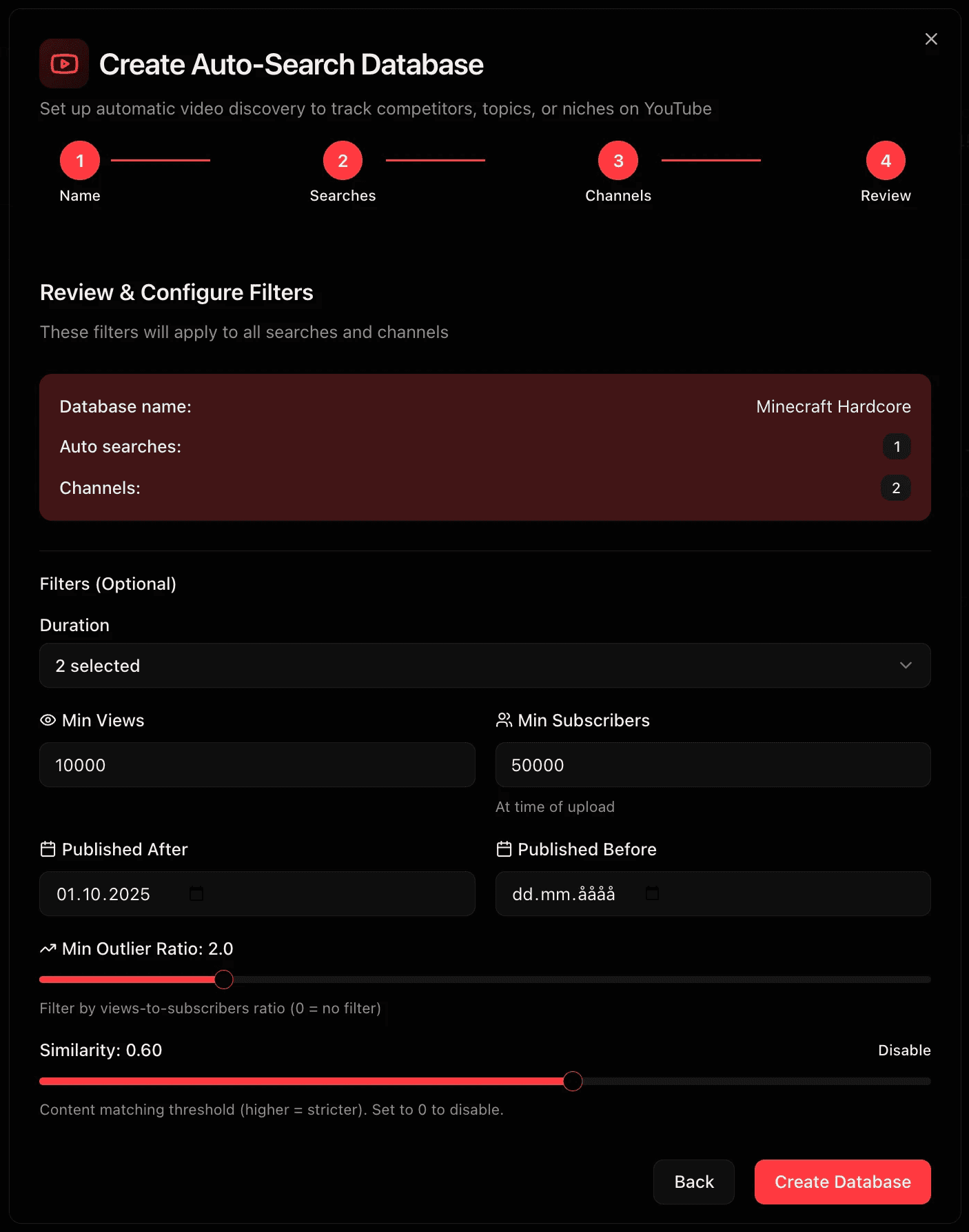 auto-search template