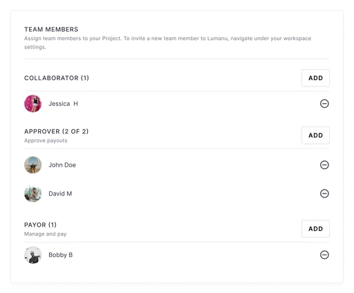 Setup role based access in team settings