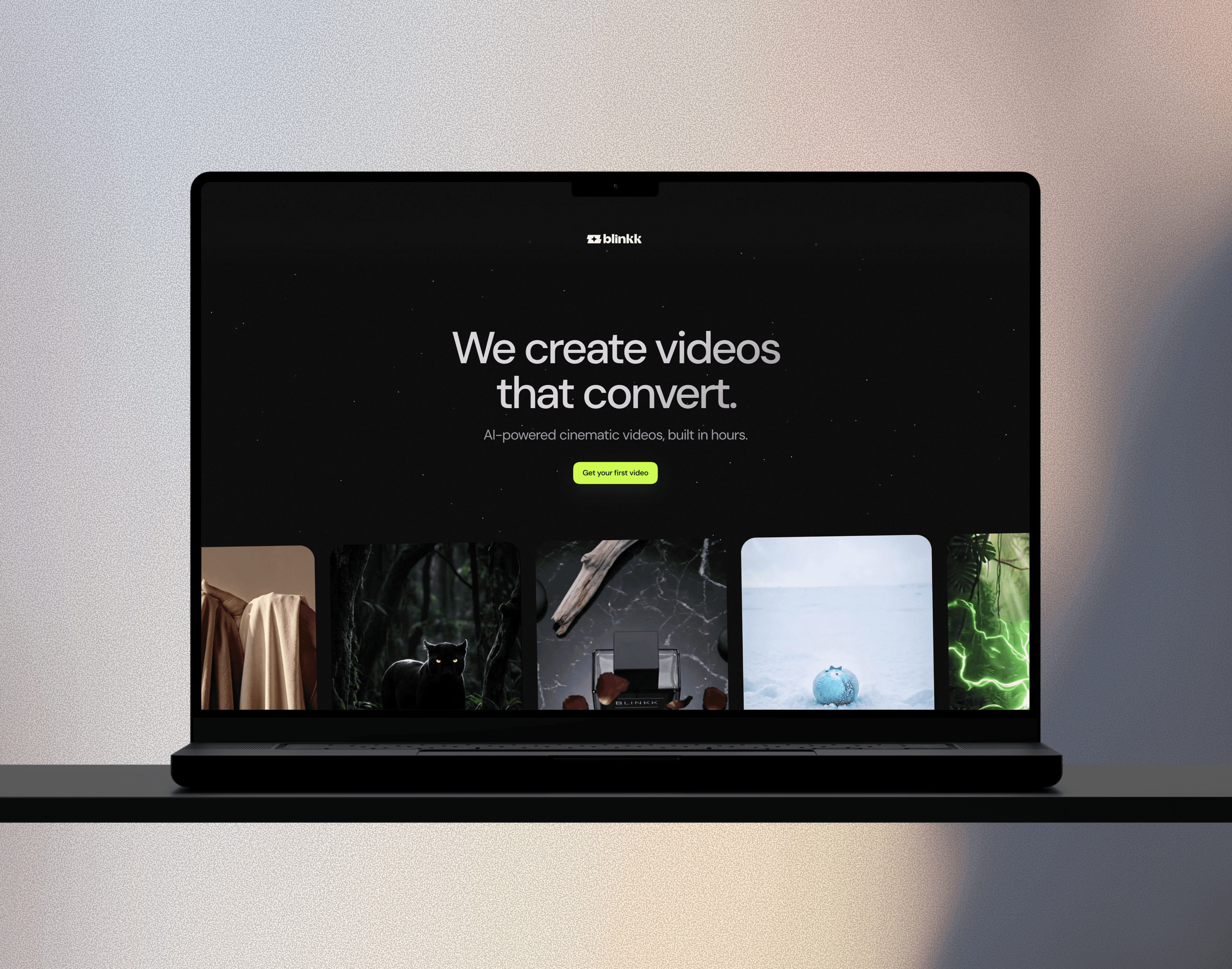 Built Blinkk, an AI video agency website, from concept to live launch
