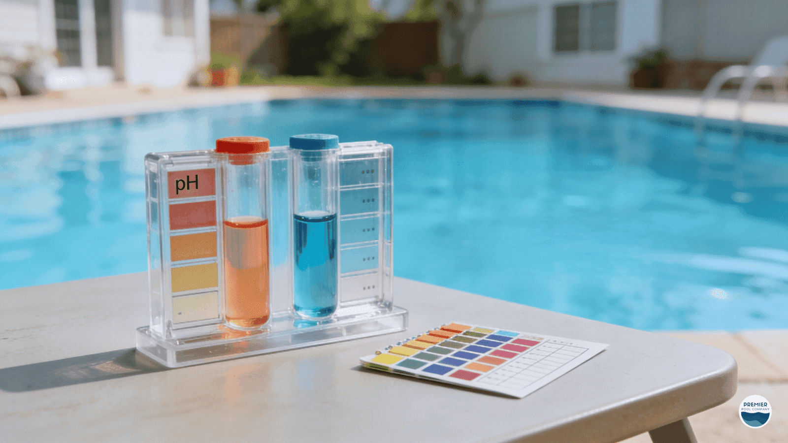 Testing pool water chemistry to protect vinyl pool liners from chemical damage