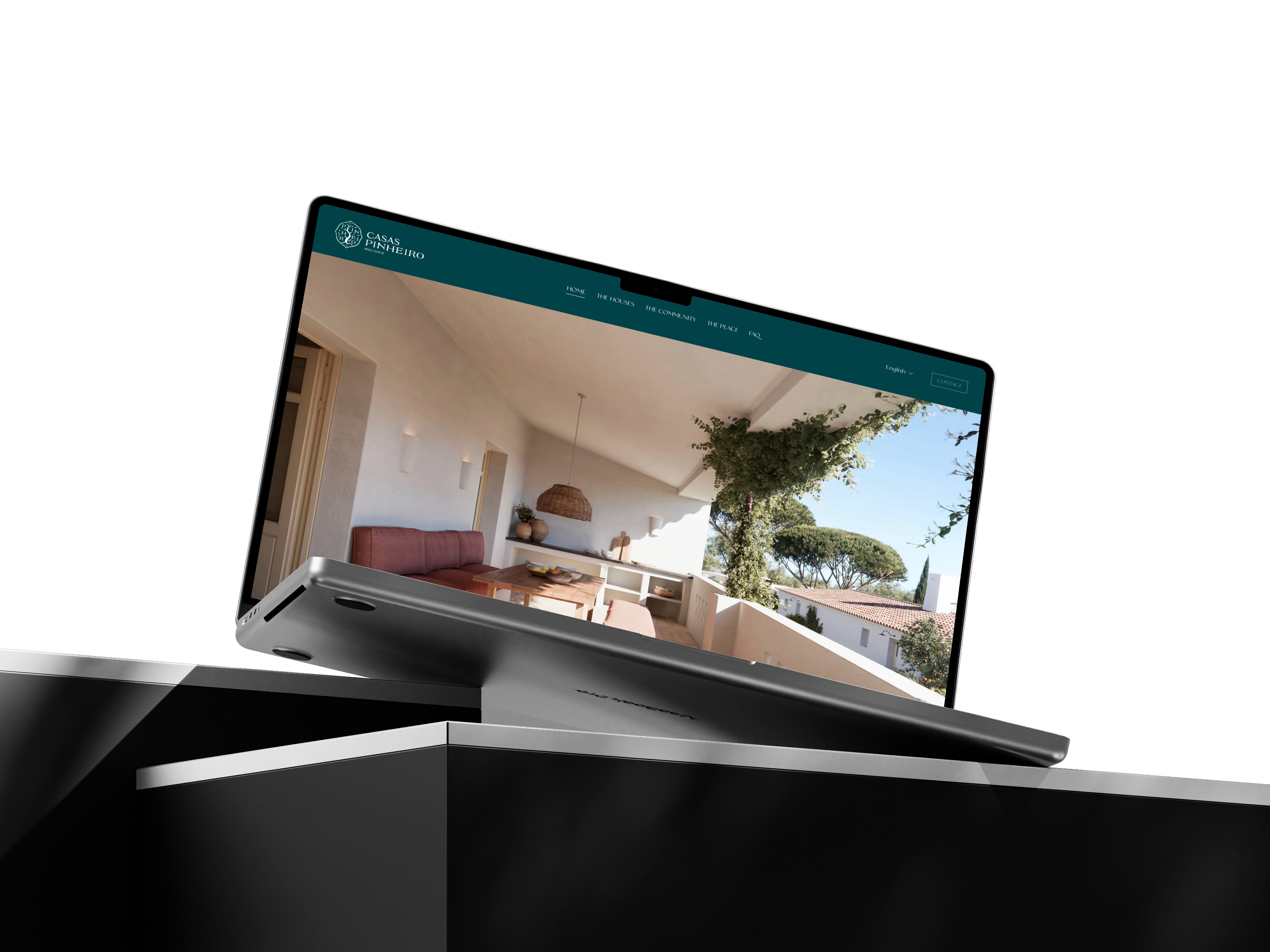 an image showing the website on a macbook for new villas on the south coast of Portugal