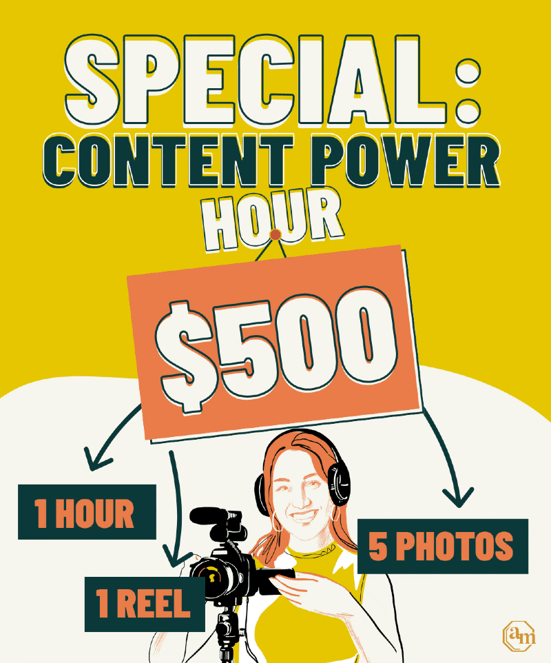 Special Content power hour for $500. 1 Hour + 1 reel + 5 photos promo.