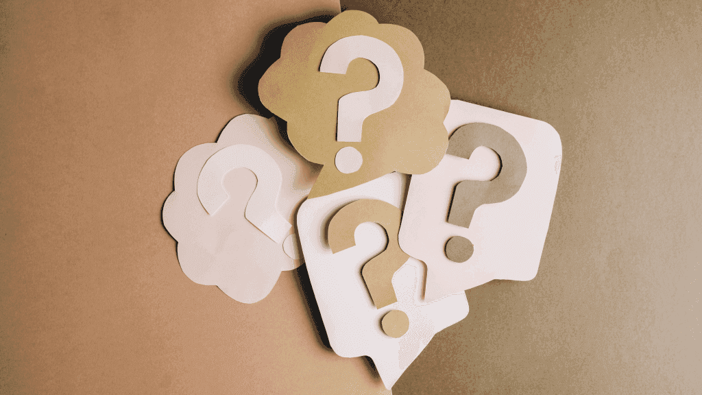 question marks FAQ page