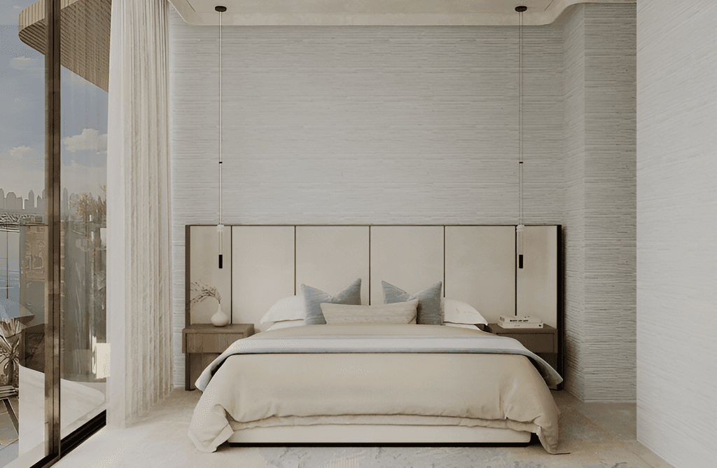 A cozy Helvetia Marine bedroom featuring nautical decor, a comfortable bed, and soft lighting for a relaxing atmosphere.