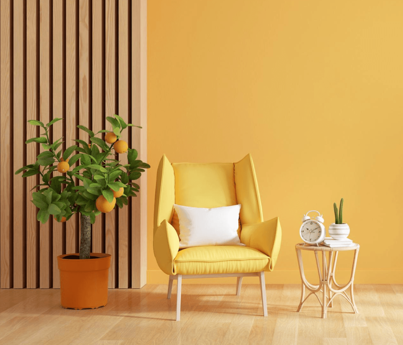 a yellow chair
