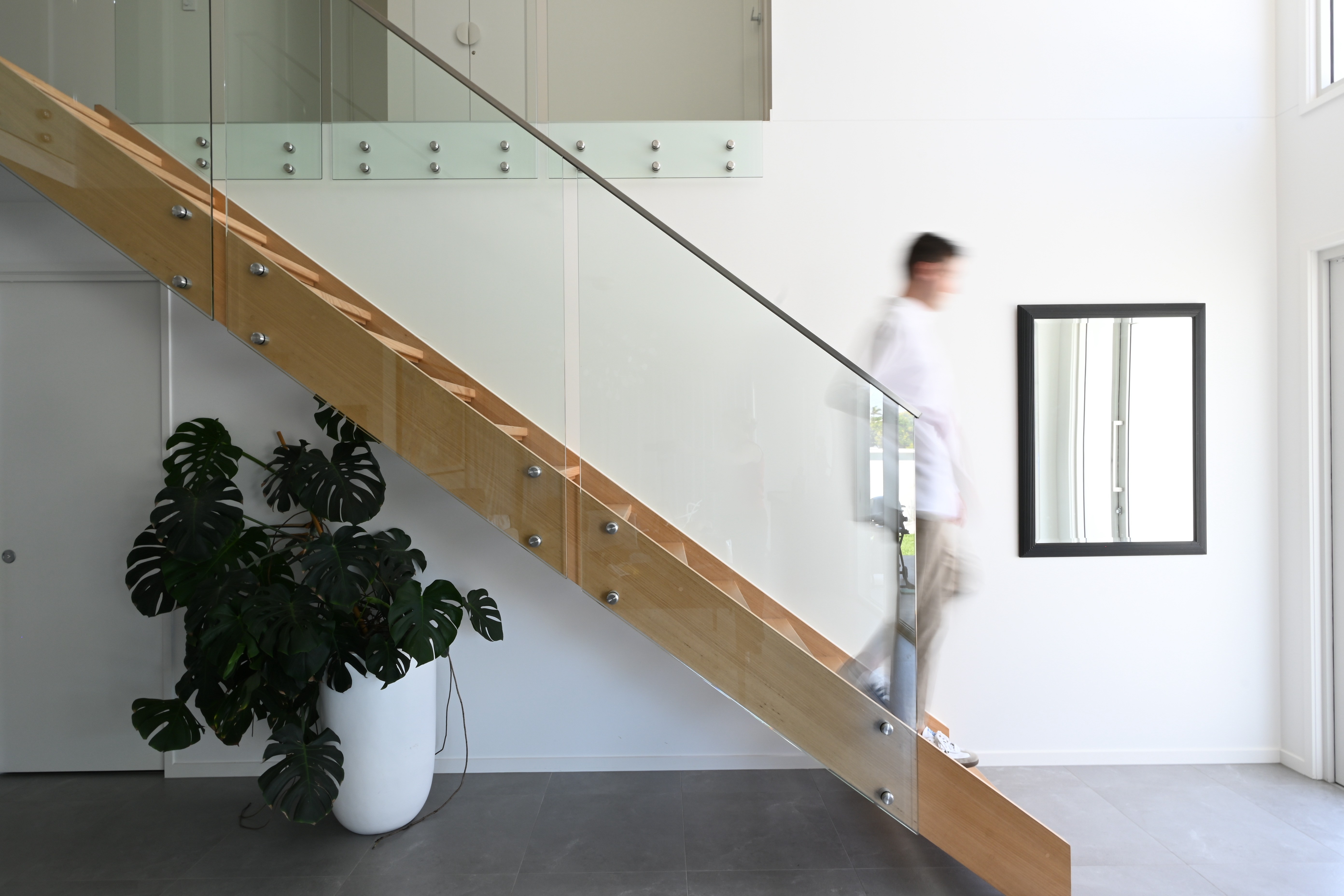 Person walking downstairs