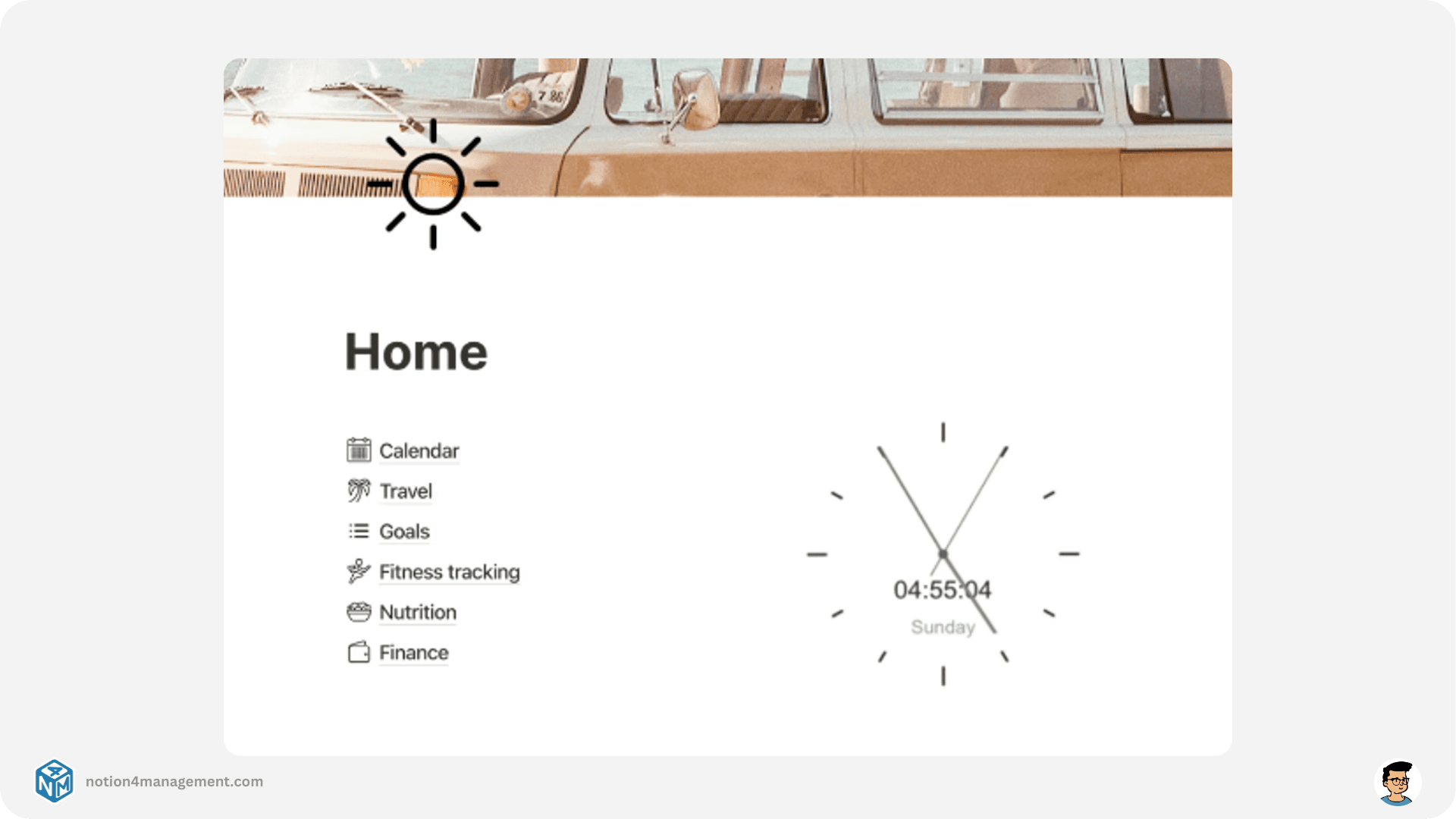 Indify Notion Clock widget