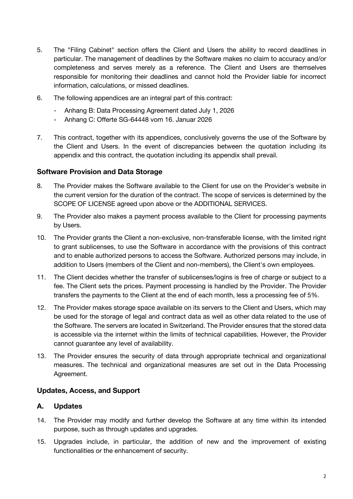 Software Contract, page 2 of 8