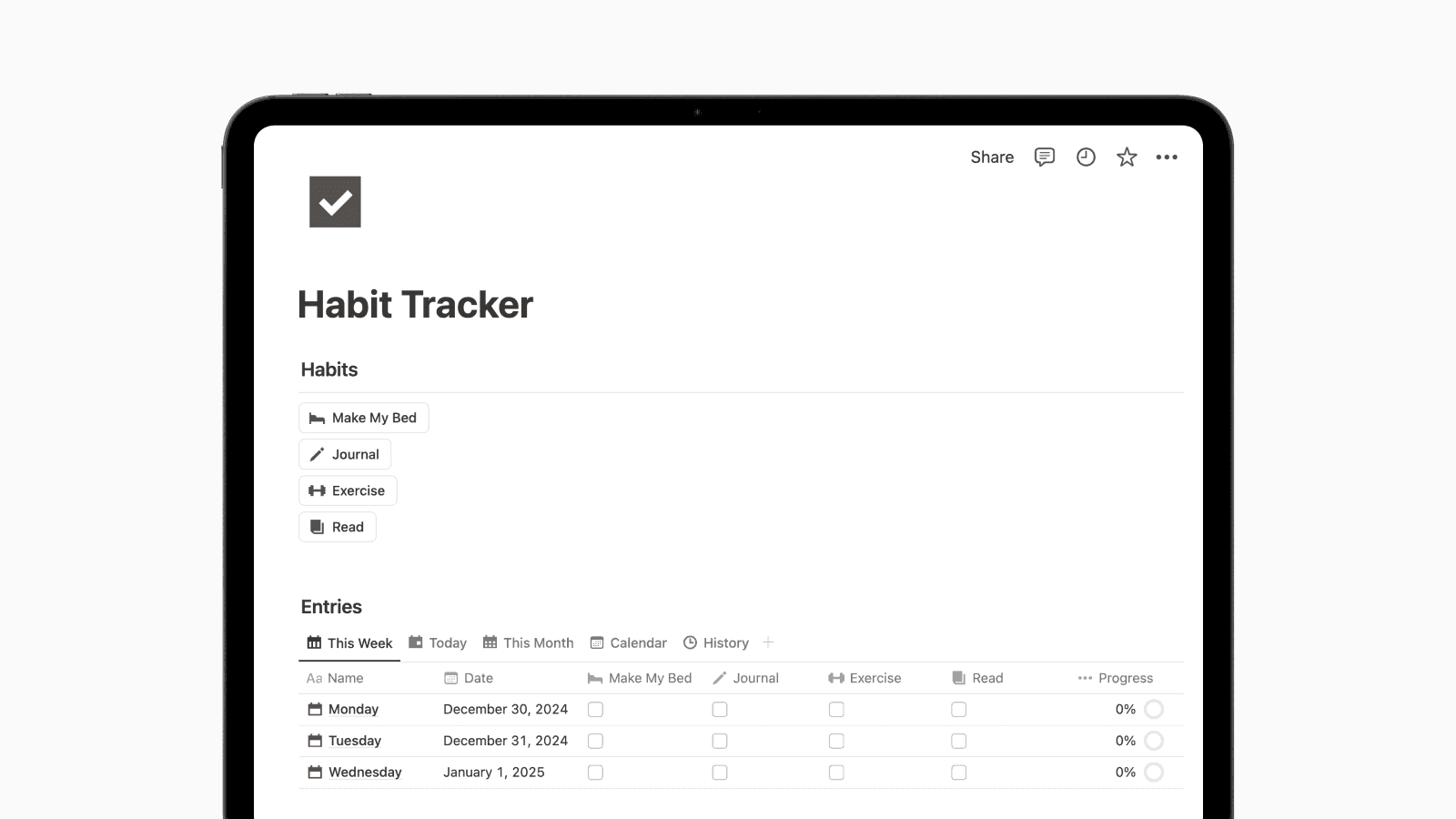 Habit Tracker Notion Template