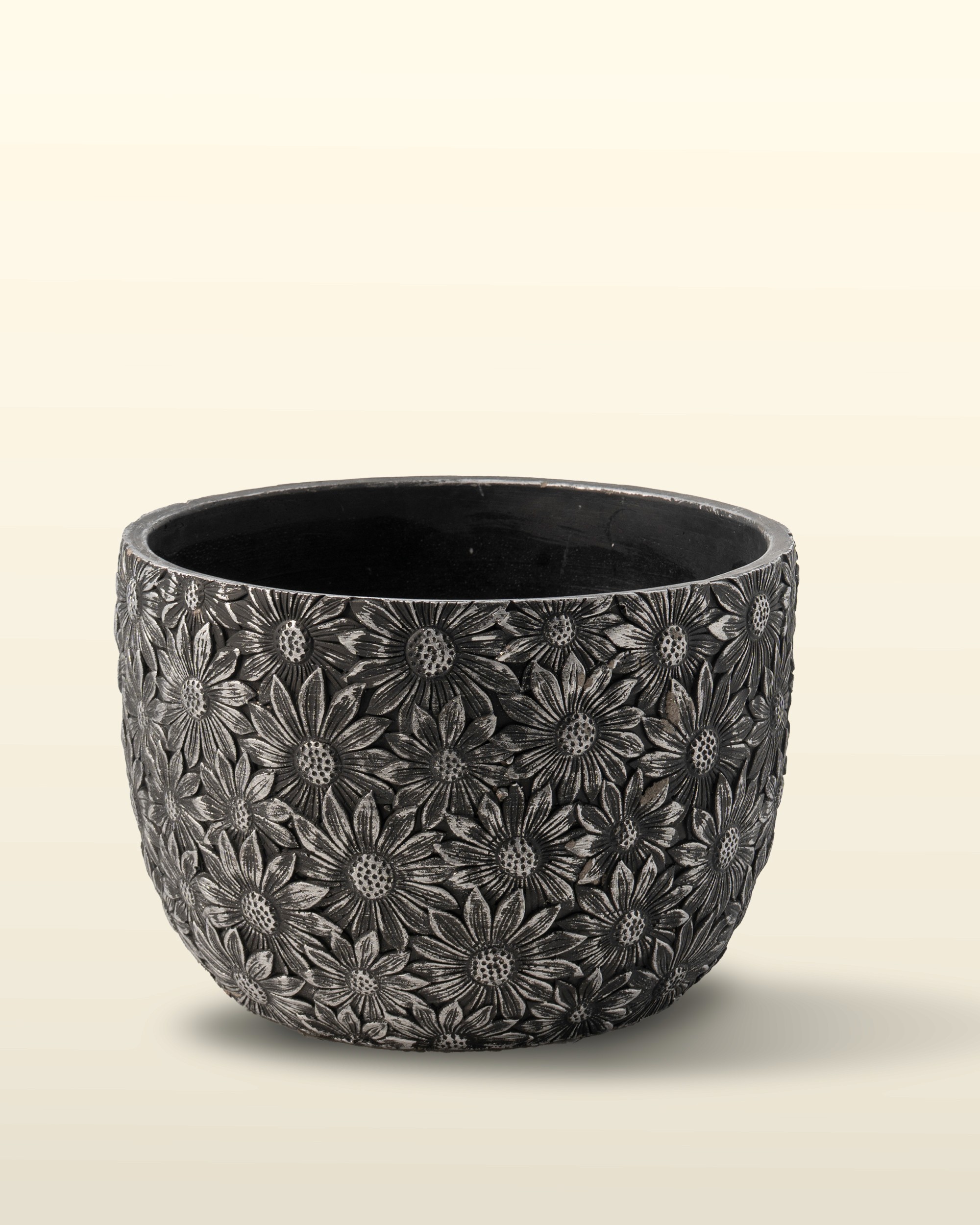 حوض رمادي داكن — 24.5×24.5×16.5 سم — البيت الأخضر