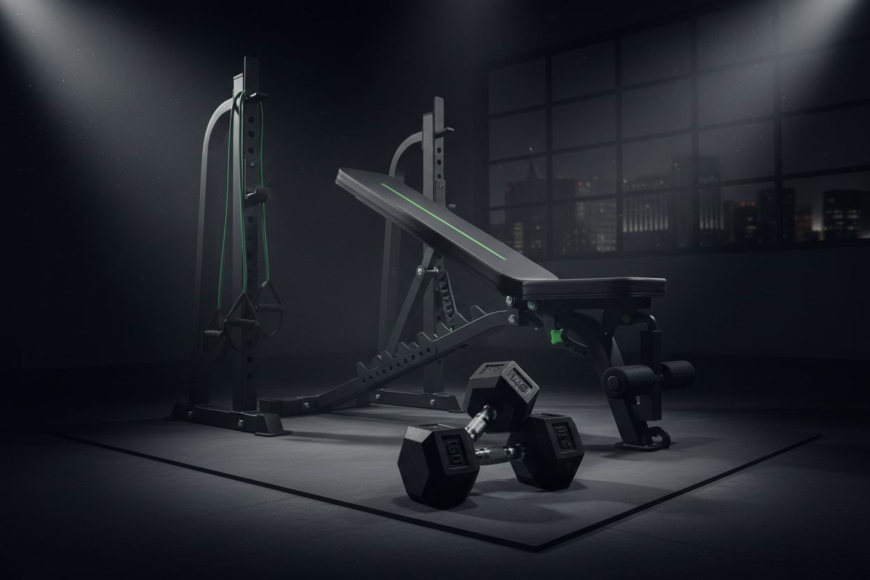 Home upper body workout setup