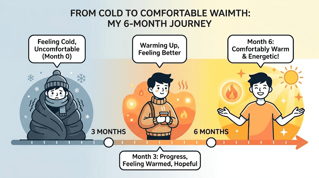 Long-term outlook for semaglutide cold sensitivity showing improvement over time