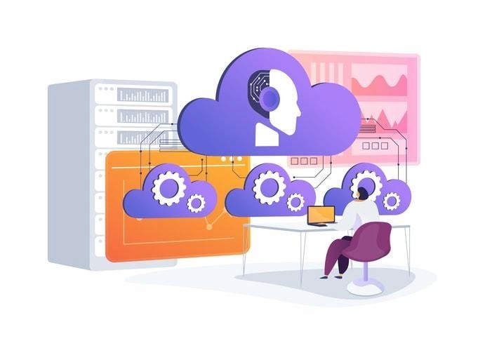A diagram showcasing the core components of cloud AI, including infrastructure and tools.