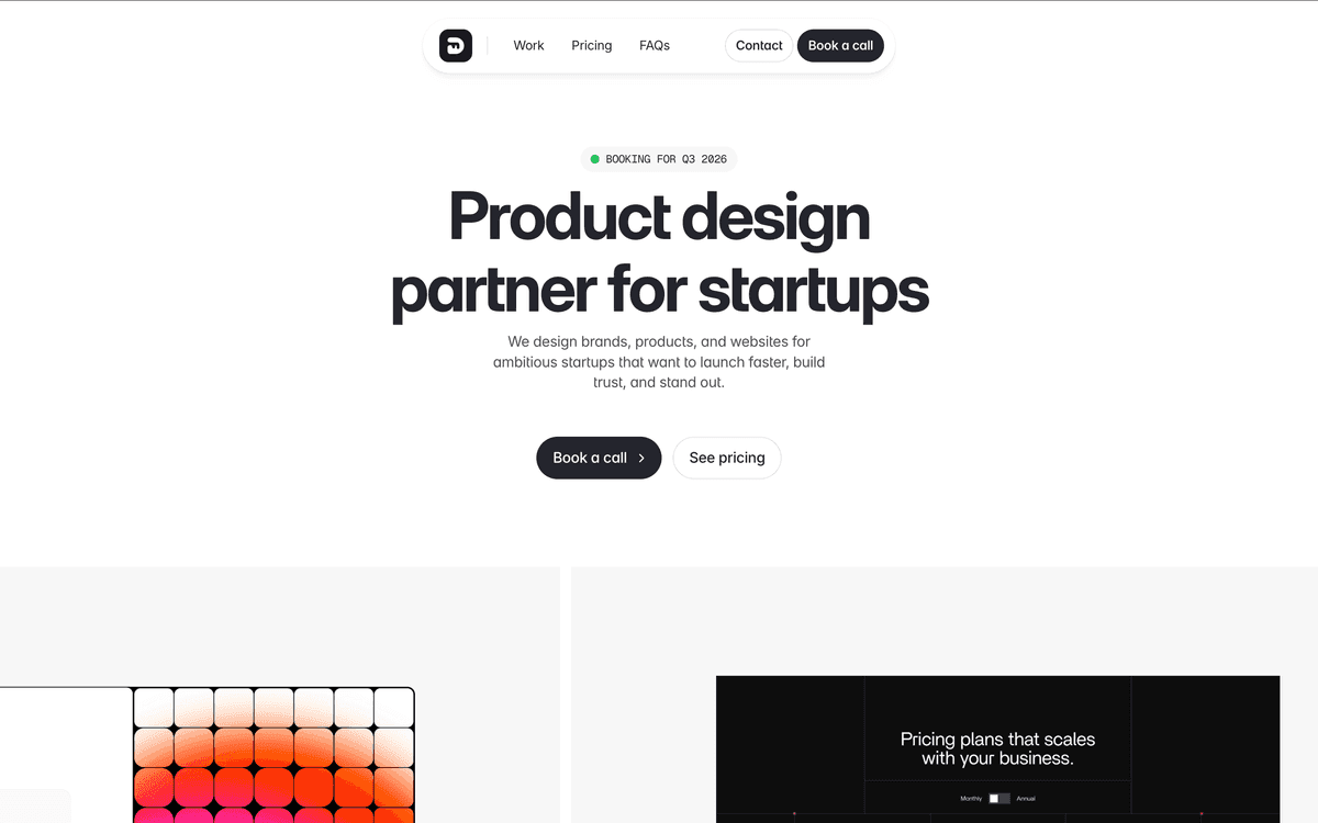 Default Studio agency website thumbnail from the Framer Gallery