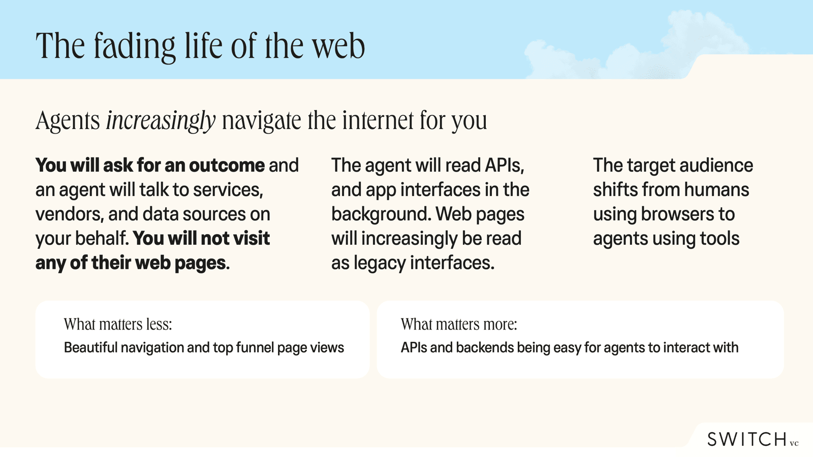 The fading importance of the web