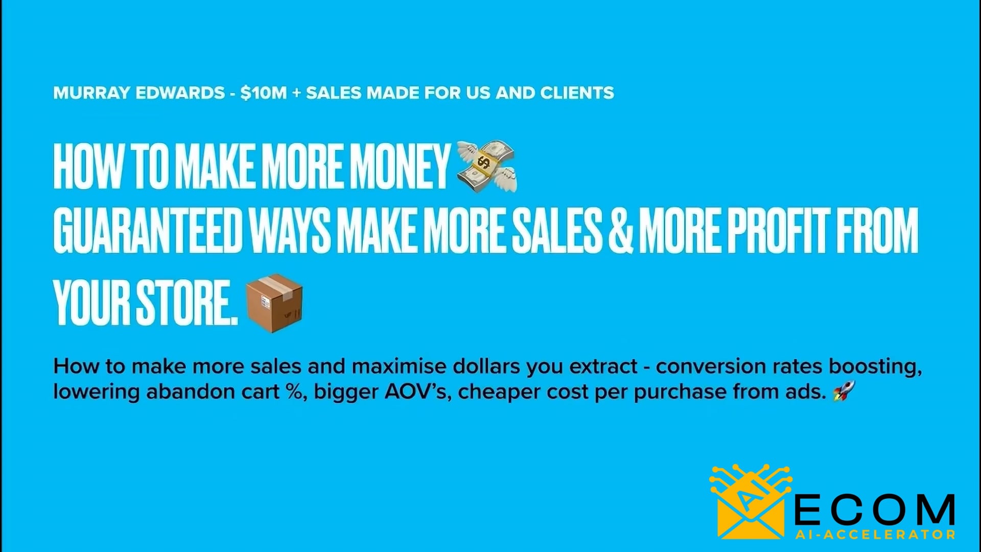 How to get more sales INSTANTLY - Shopify & Meta ads training with Murray Edwards