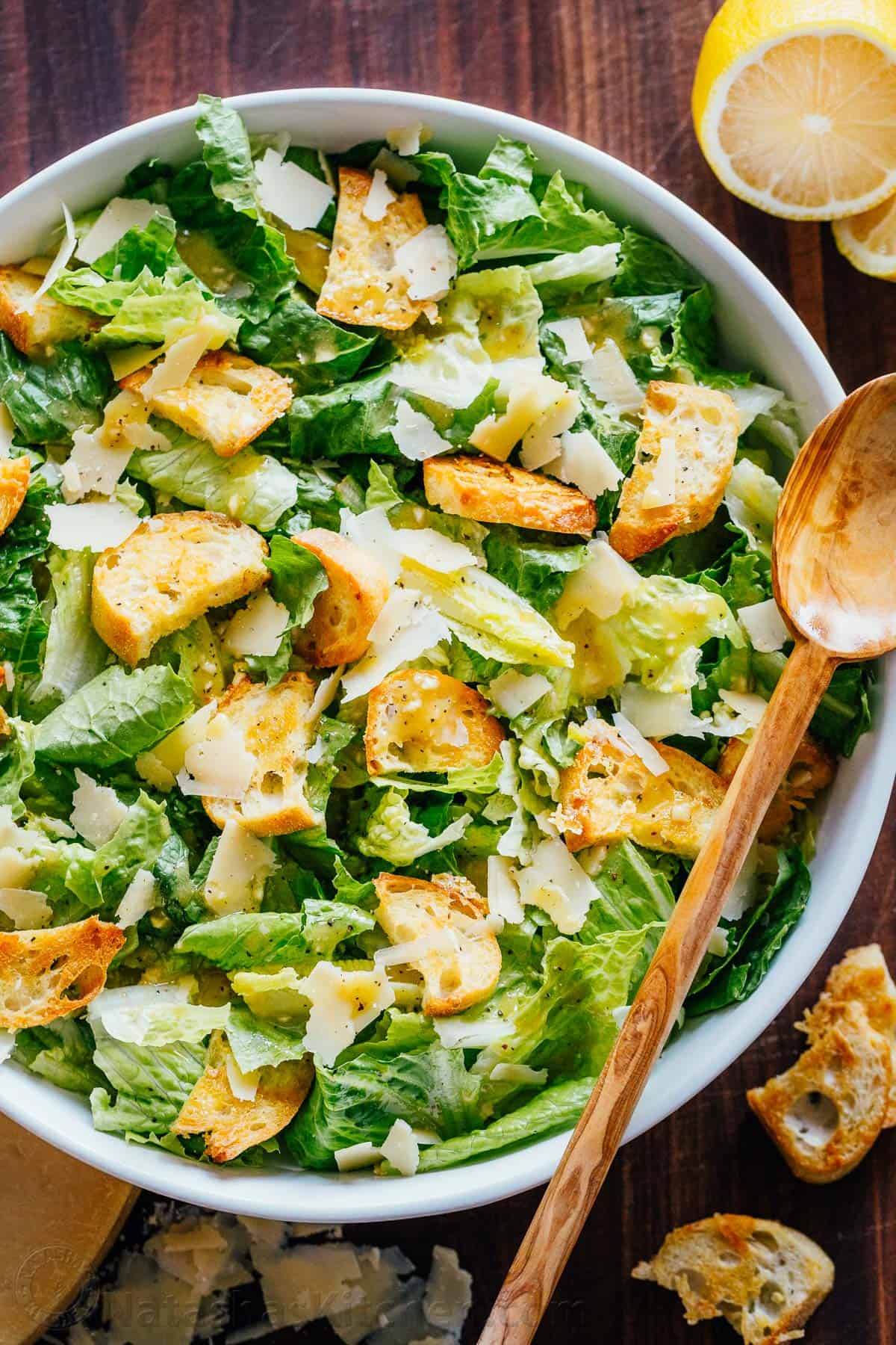 Crisp romaine lettuce, Caesar dressing, shaved Parmesan. Option to add grilled shrimp or chicken fajita.