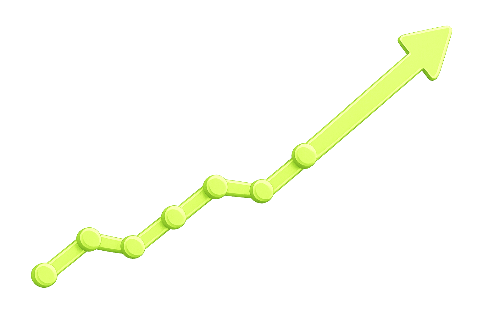 Upward green line chart representing rising financial performance and revenue growth.