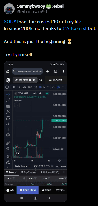 Twitter testimonial screenshot