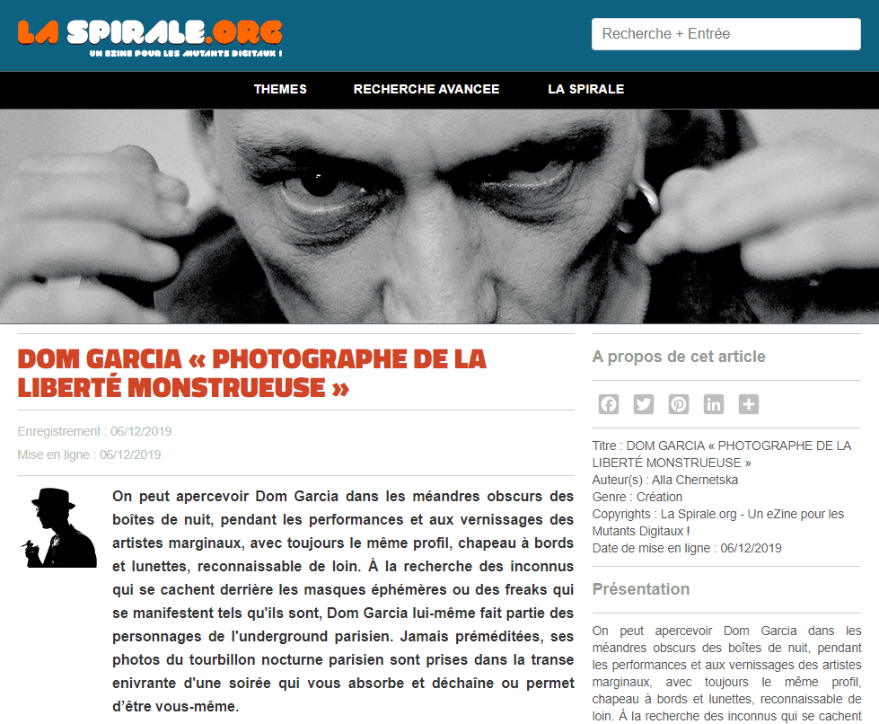 Interviw LaSpirale.org Dom garcia
